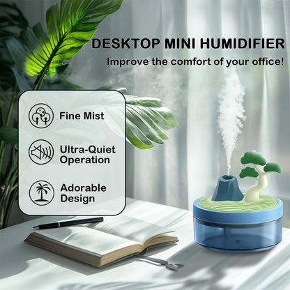 Landscape Night Light Humidifier with 2 Mist Modes, 320mL Large Tank Whisper-Quiet for Baby/Nursery/Office, Portable Mini Air Moisturizer