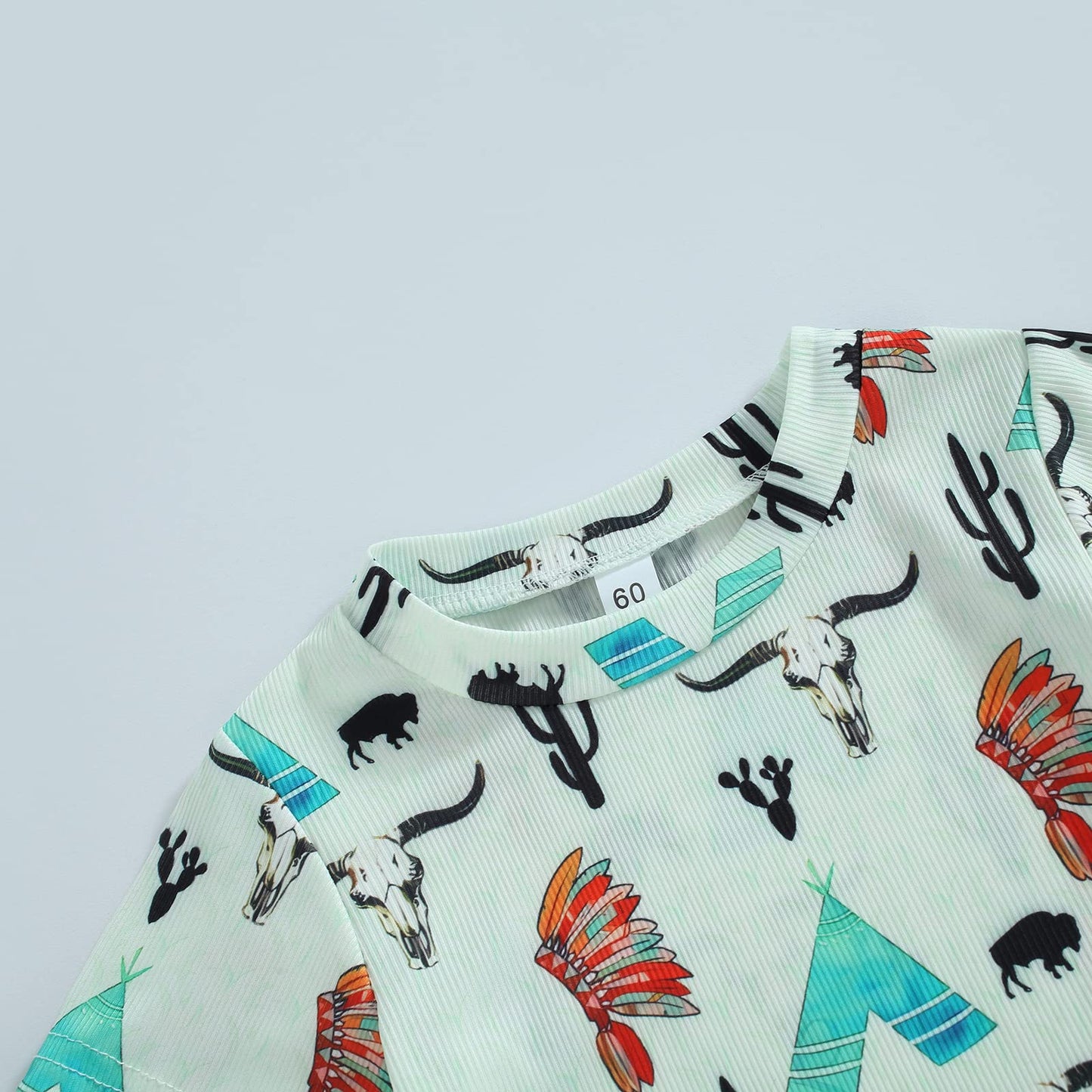 Gueuusu Country Baby Clothes Boy Girl Western Cow Print Short Sleeve Romper Bodysuit Ribbed One Piece Jumpsuit Summer Outfit