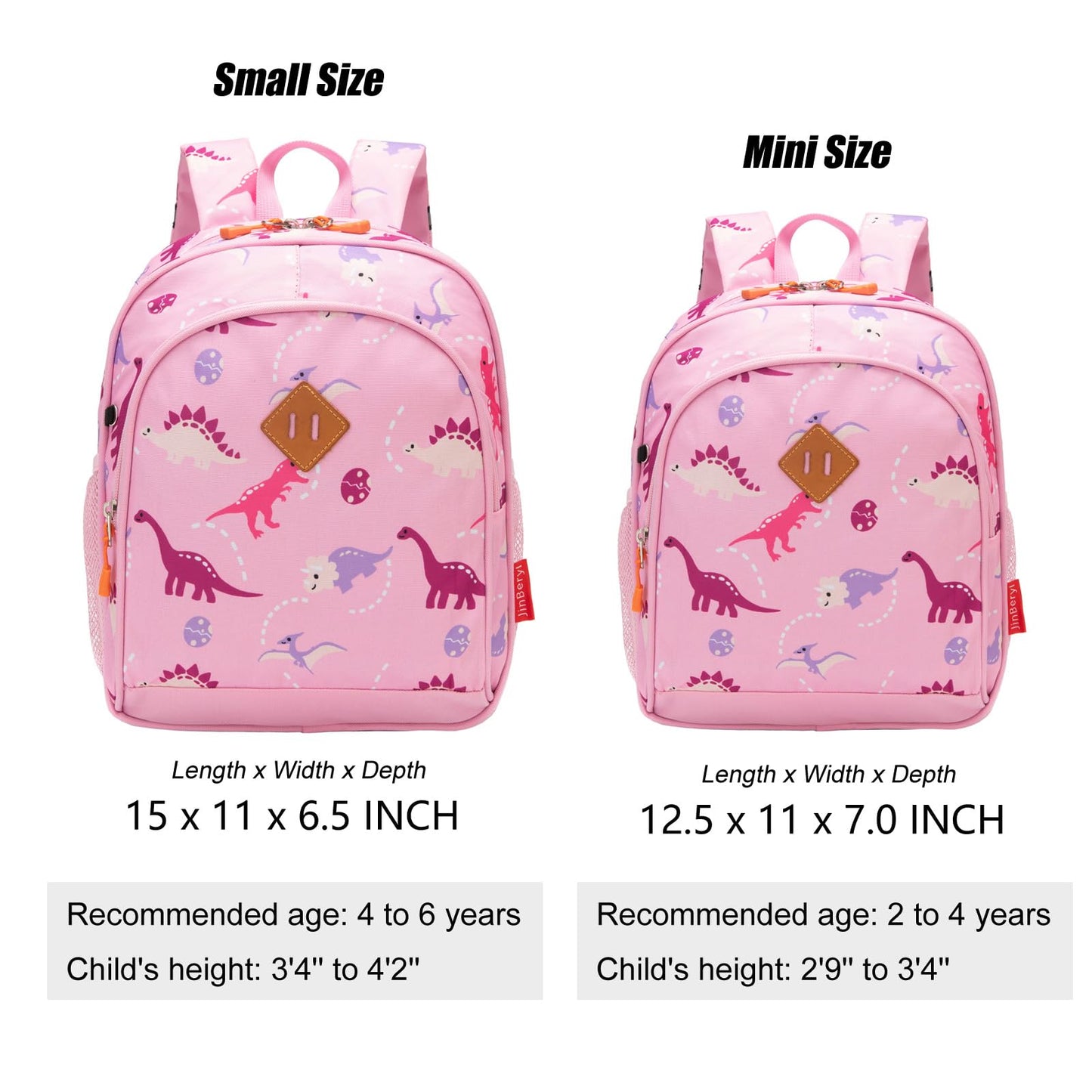 Toddler Backpack for Boys, 12 Inch Kids Dinosaur Backpack for Preschool or Kindergarten, Black