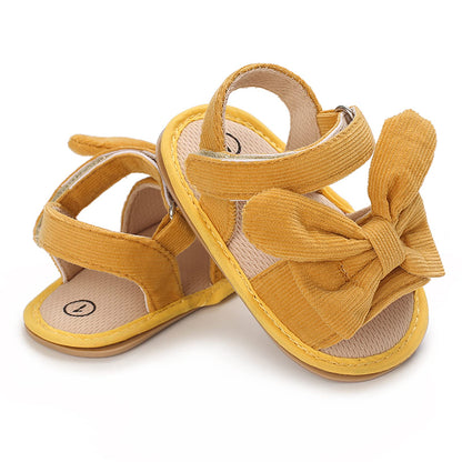 SOFMUO Baby Girls Sandals Premium Soft Sole Infant Indoor Flat Newborn Slippers Lightweight Comfort Toddler Summer Princess Dress Shoes