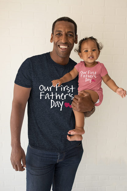 Our First Fathers Day Father Son Matching Shirts Father Daughter Gift for Father's