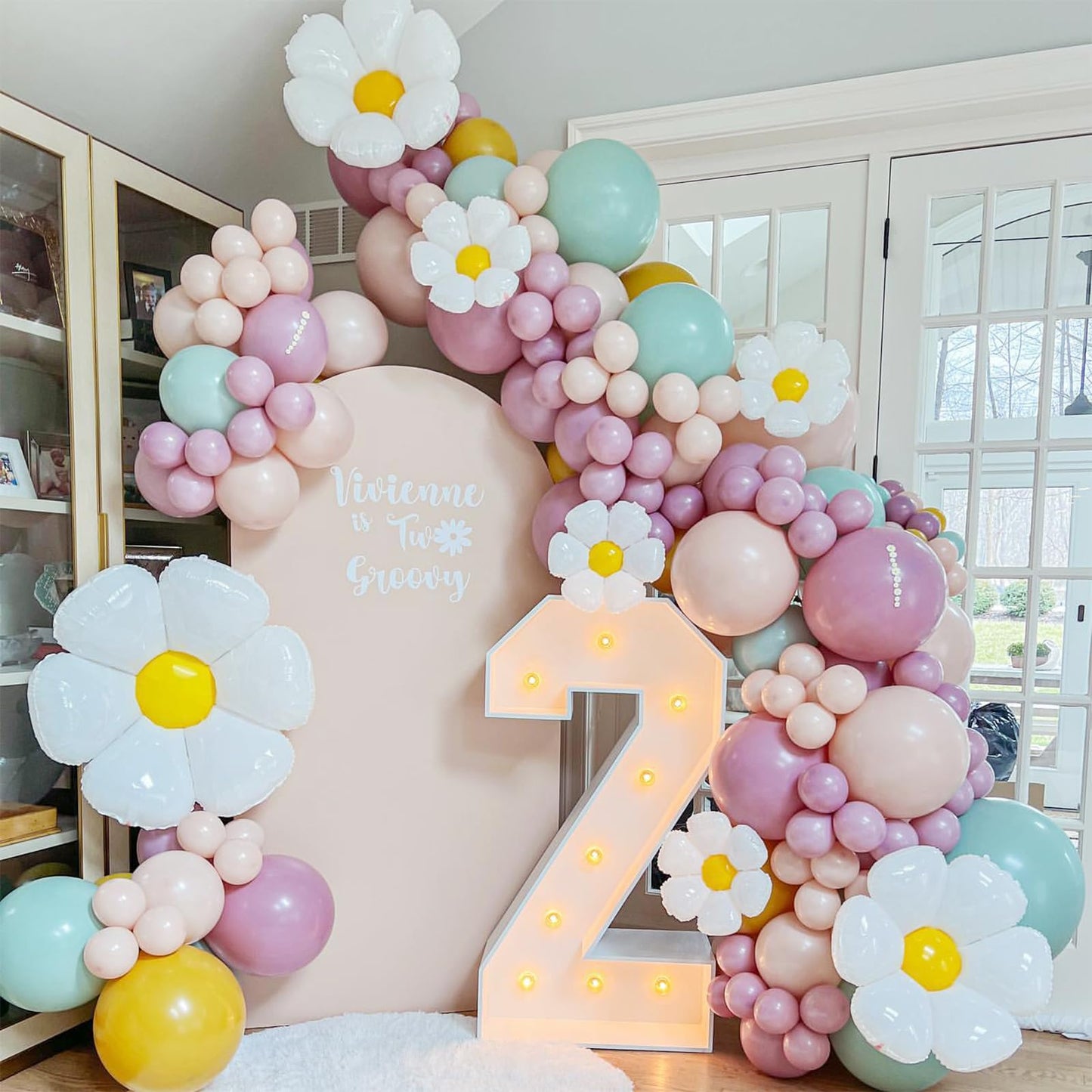 Dusty Blue Balloon Garland Kit - 137pcs Balloon Arch kit with Dusty Baby Blue, Sand White, White Balloons - Perfect for Baby Shower Wedding Boy Birthday Decoration