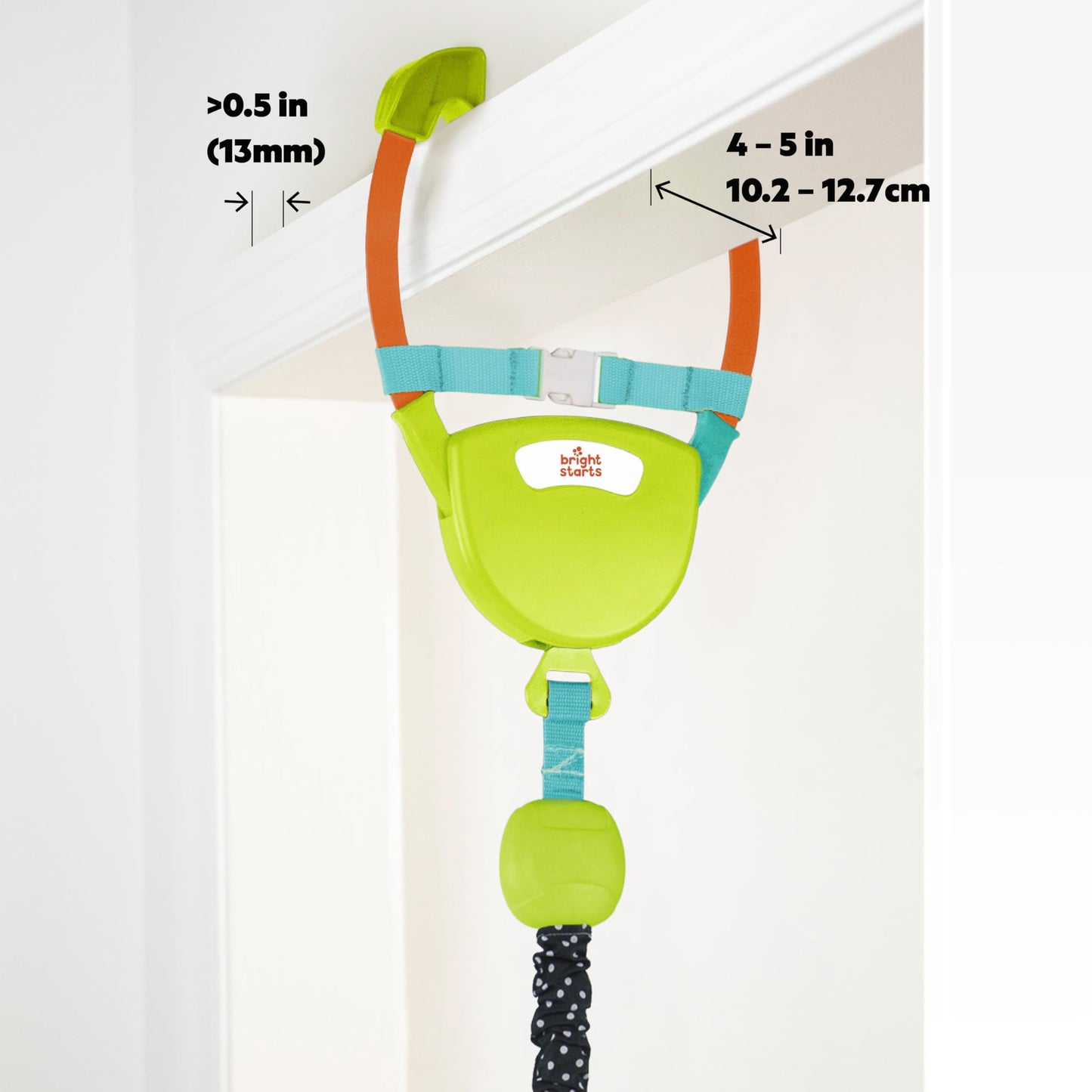 Bright Starts Bounce 'n Spring Deluxe Door Jumper for Baby with Adjustable Strap, 6 Months and Up, Max Weight 26 lbs
