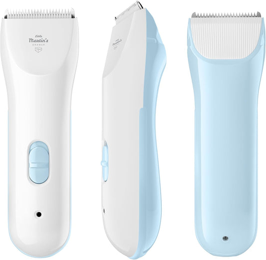 Little Martin's Baby Hair Clipper - Professional Quiet Baby Hair Trimmers - Rechargeable Waterproof Grooming Kit Safety for Toddlers & Kids (Blue)