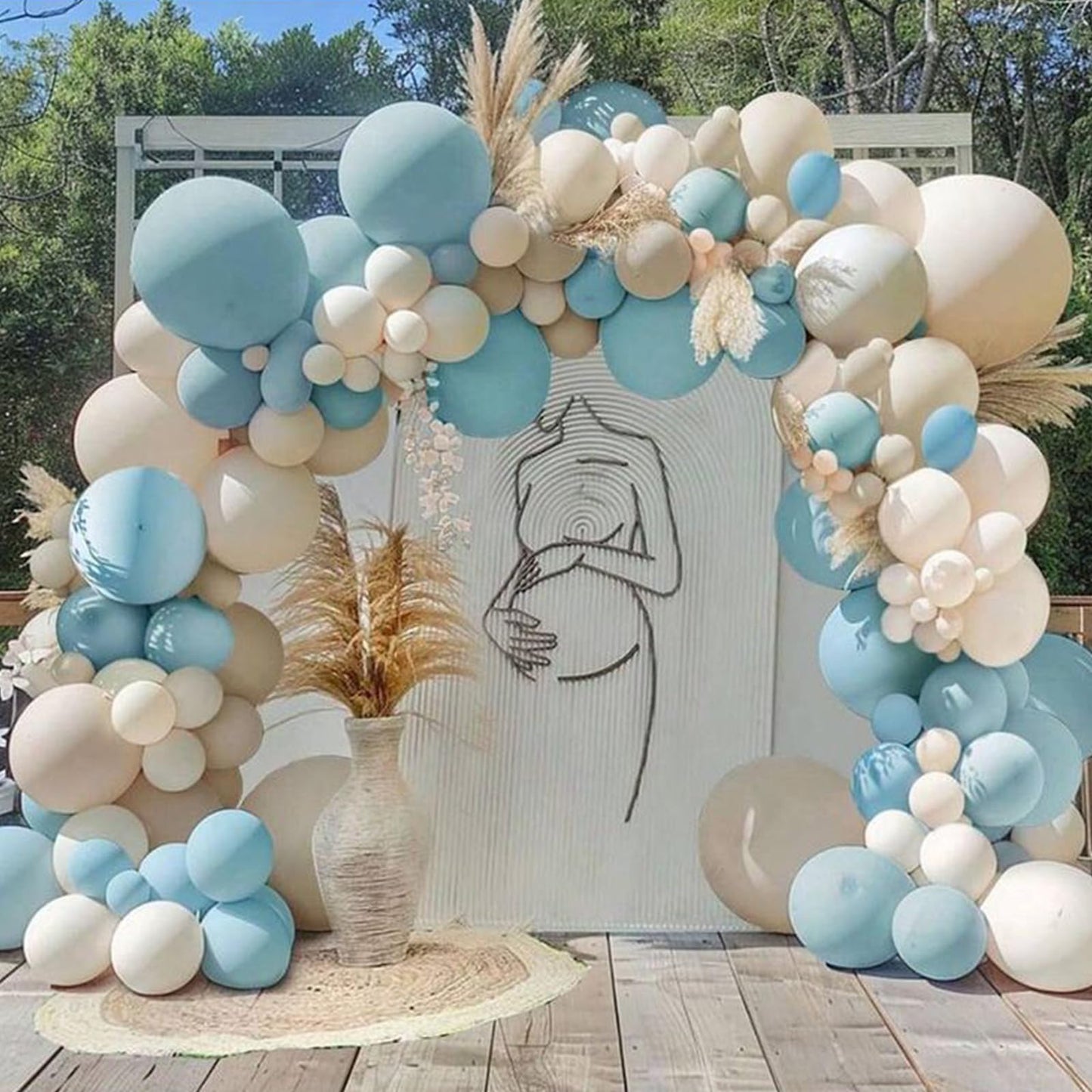 Pink White Balloon Arch Kit, Double Stuffed Pastel Pink Ivory White Balloon Garland, Baby Pink Cream White Balloons with 3pcs 18Inch Clear Balloons for Girls Birthday Baby Shower Party Decorations