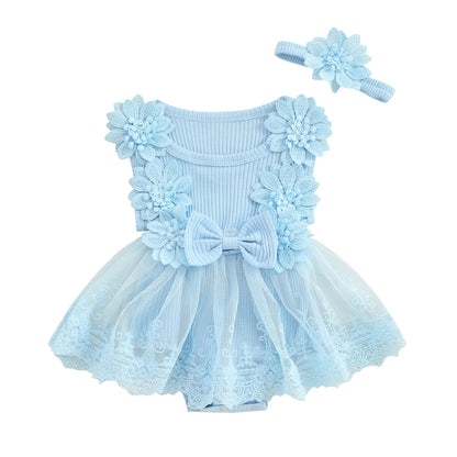 MERSARIPHY Newborn Baby Girl Boho Outfits Infant Lace Tulle Ruffle Bubble Romper Dress Jumpsuit Bodysuit Photoshoot Clothes