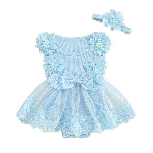 MERSARIPHY Newborn Baby Girl Boho Outfits Infant Lace Tulle Ruffle Bubble Romper Dress Jumpsuit Bodysuit Photoshoot Clothes