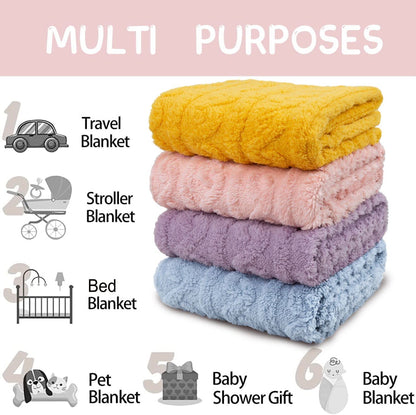 HOMRITAR Baby Blanket for Girls Toddlers 3D Fleece Fluffy Fuzzy Blanket for Baby, Soft Warm Cozy Fleece Blanket, Infant or Newborn Receiving Blanket 330GSM (30 x 40 Inch, Pink)