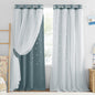 NICETOWN Nursery Curtains for Kids, Farmhouse Blackout Curtain Panels for Bedroom, Double Layer Star Hollow-Out Grommet Aesthetic Living Room Toddler Window Curtains, 2 Pcs, W52 x L84, Biscotti Beige