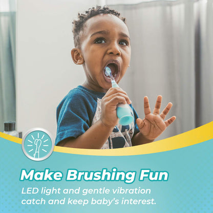 Papablic Toddler Sonic Electric Kids Toothbrush for Ages 1-3 Years, Baby Electric Toothbrush with Cute Penguin Cover and Smart LED Timer, 2 Brush Heads (Pippin)