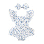 Happy Town Baby Girl Clothes Toddler Summer Linen Romper Sleeveless Ruffle Outfits Infant Girls Jumpsuit with Headband