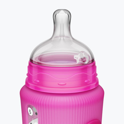 Smilo Baby Bottle Set with Stage 0 Slow Flow Anti Colic Nipple, 10 Oz / 300 ml Capacity, 3X Pack of Anti Colic Baby Bottles 0-3 Months - Aqua Blue
