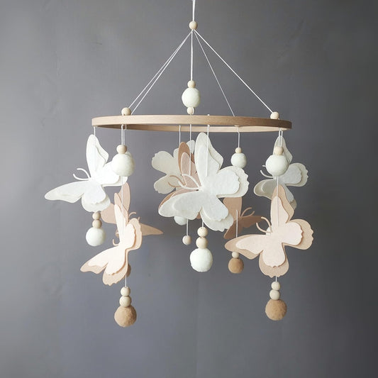 Butterfly mobile Crib mobile for girls Boho baby mobile over crib Baby girl nursery decor