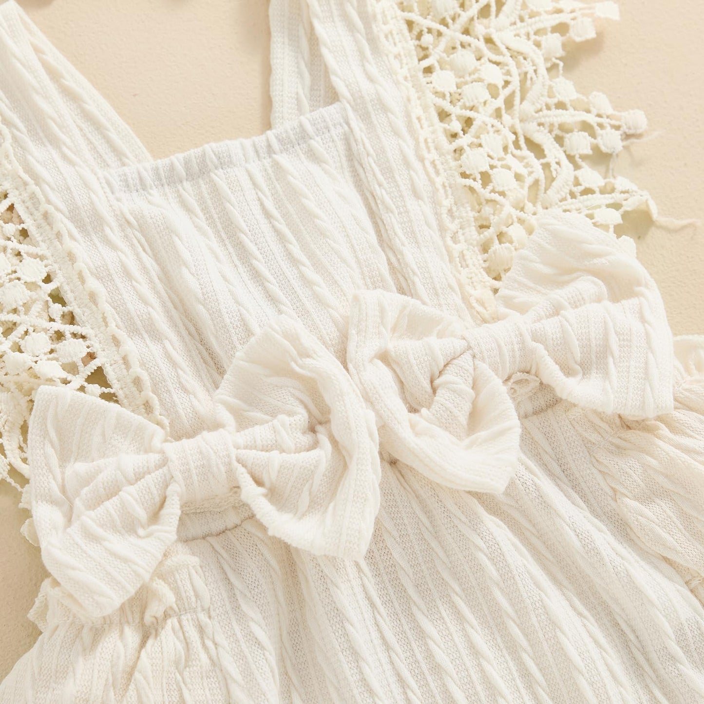 Newborn Baby Girl Lace Romper Ruffle Sleeveless Backless One Piece Jumpsuit Bodysuit with Headband Summer Clothes