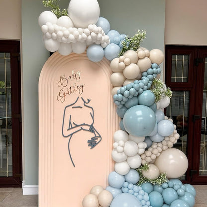 Dusty Blue Balloons Garland Arch Kit 139Pcs Fog Blue White Sand Balloons for Baby Shower Birthday Bear Theme Wedding Bride Anniversary Gender Reveal Party Decorations for Boy Girl Adult