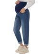 POSHGLAM Women's Maternity Jeans Over Belly Comfy Stretch Boyfriend Jeans Loose Pregnancy Pants, S-XXL