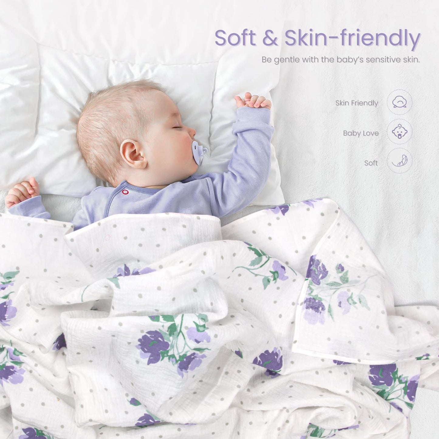 Swaddle Baby Blanket: Waffle Blanket with Satin Strim - Soft Breathable Toddler Blanket for Nursing Cover - Cotton Crib Blanket for Naptime（Cream）