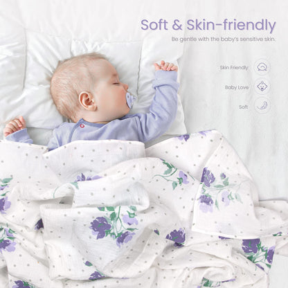 Swaddle Baby Blanket: Waffle Blanket with Satin Strim - Soft Breathable Toddler Blanket for Nursing Cover - Cotton Crib Blanket for Naptime（Cream）