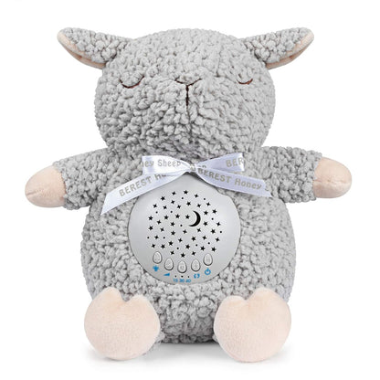 BEREST Baby Sleep Soother Sheep, Mom's Heartbeat Cry Sensor Lullabies & White Noise Sound Machine, Nursery Decor Night Light Projector Toddler Crib Sleeping Aid, Babies Shower Gifts Stuffed Animal