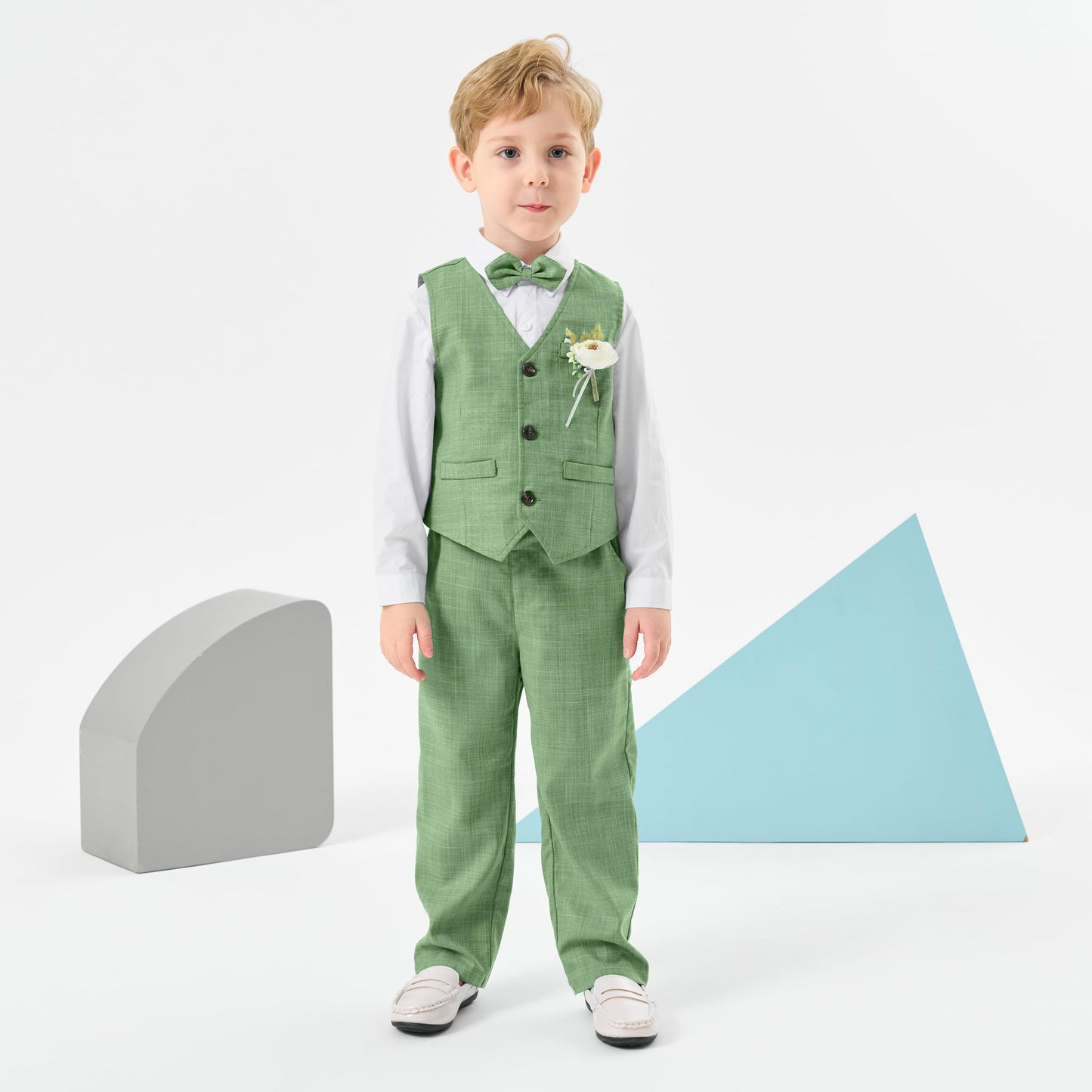 Volunboy Baby Boys Formal Wedding Ring Bearer Outfits Toddler Gentleman Bowtie Vest Guest Suits Dress Shirt Pants Set