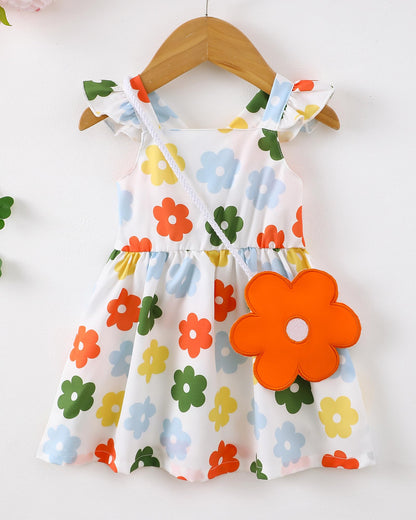 Mioglrie Baby Girl Clothes Newborn Dress Summer Toddler Girls' Clothing Casual Sundress with Cute Bag Infant Outfits