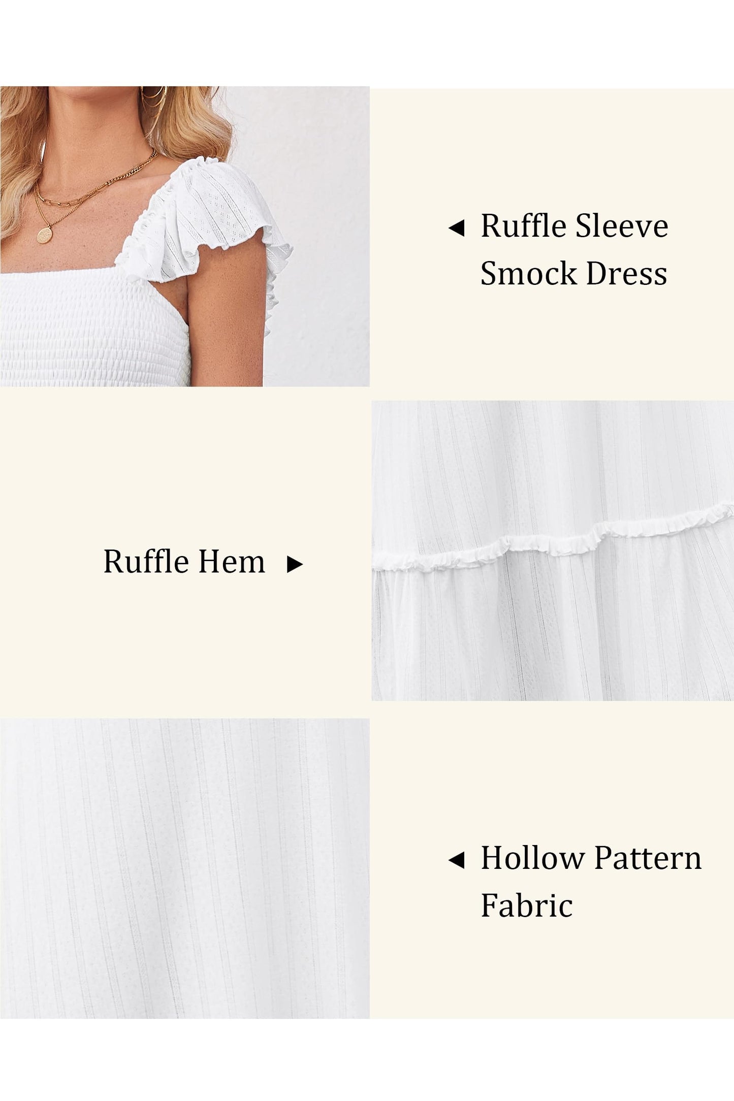 OUGES Womens 2025 Summer Maternity Photoshoot Dress Boho Maxi Smocked Baby Shower Dress Ruffle Sleeve Maternity Clothes