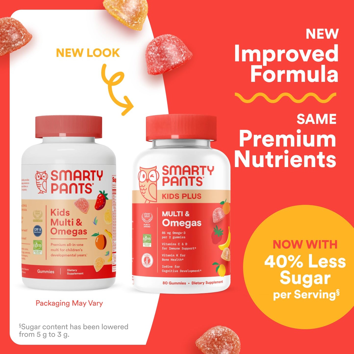 SmartyPants Kids Multivitamin Gummies: Omega 3 Fish Oil (EPA/DHA), Vitamin D3, C, Vitamin B12, B6, A, K & Zinc for Immune Support, Biotin, Gluten Free, Three Fruit Flavors, 120 Count (30 Day Supply)