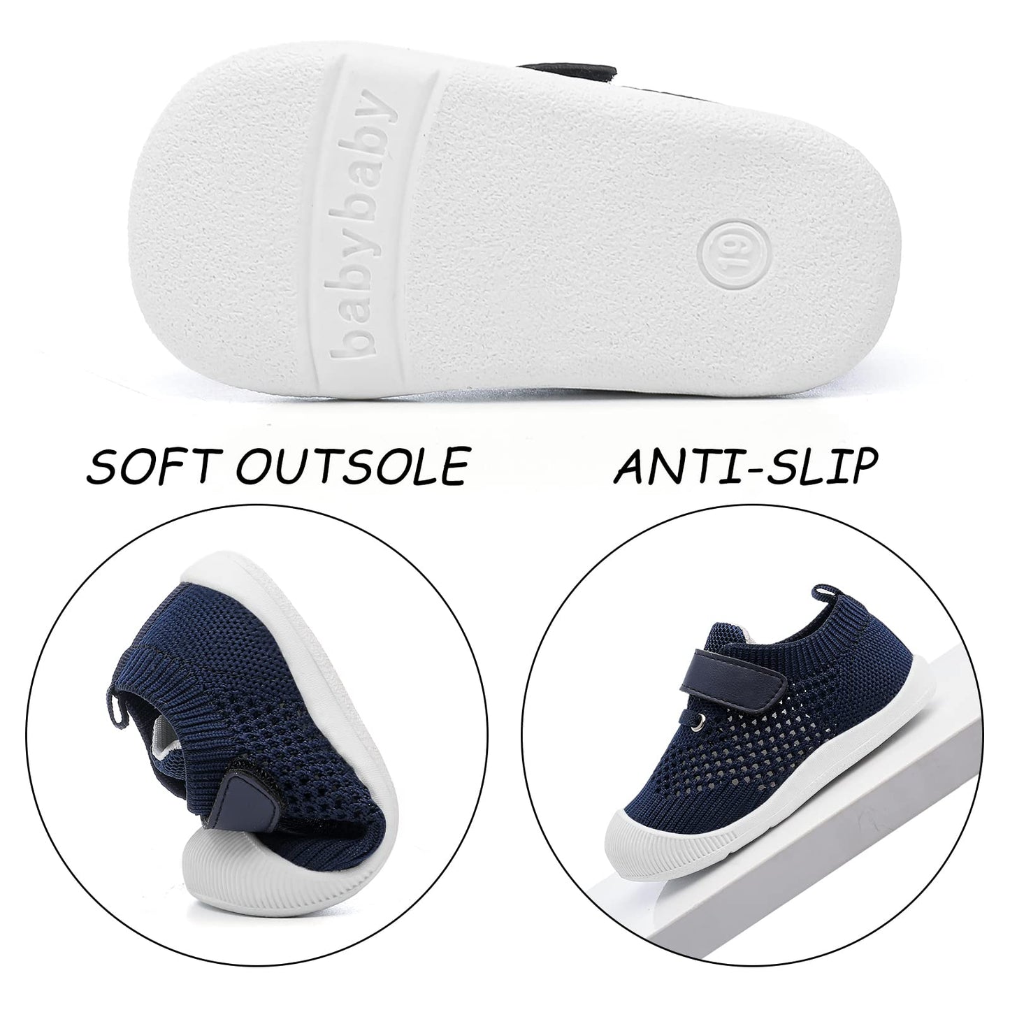 Baby Boys & Girls First Walking Shoes - Non-Slip, Breathable Infant Sneakers for 6-18 Months