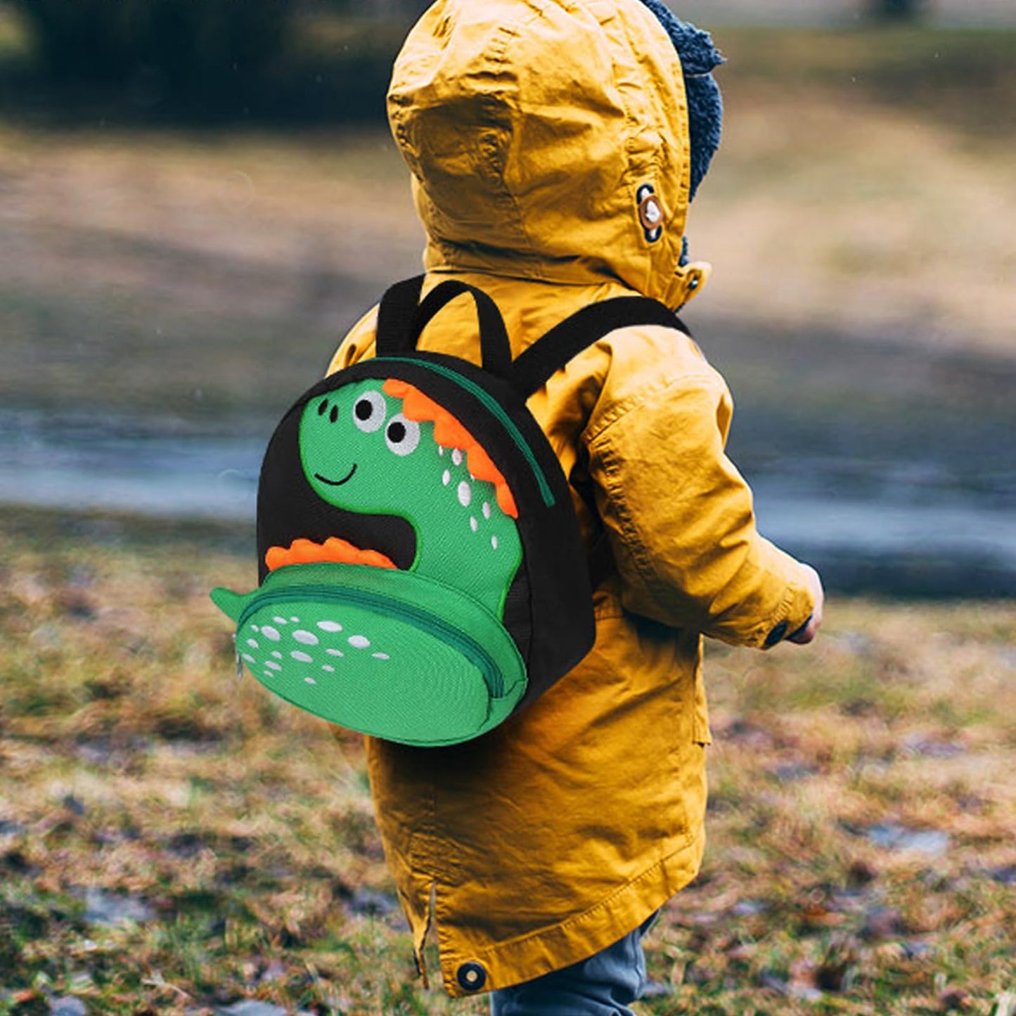 Accmor Toddler Harness Backpack Leash, Cute Dinosaur Backpacks with Anti Lost Wrist Link, Cute Mini Child Backpack Wristband Tether Strap and Protection Leashes for Boys Girls Aged 1-3 Years