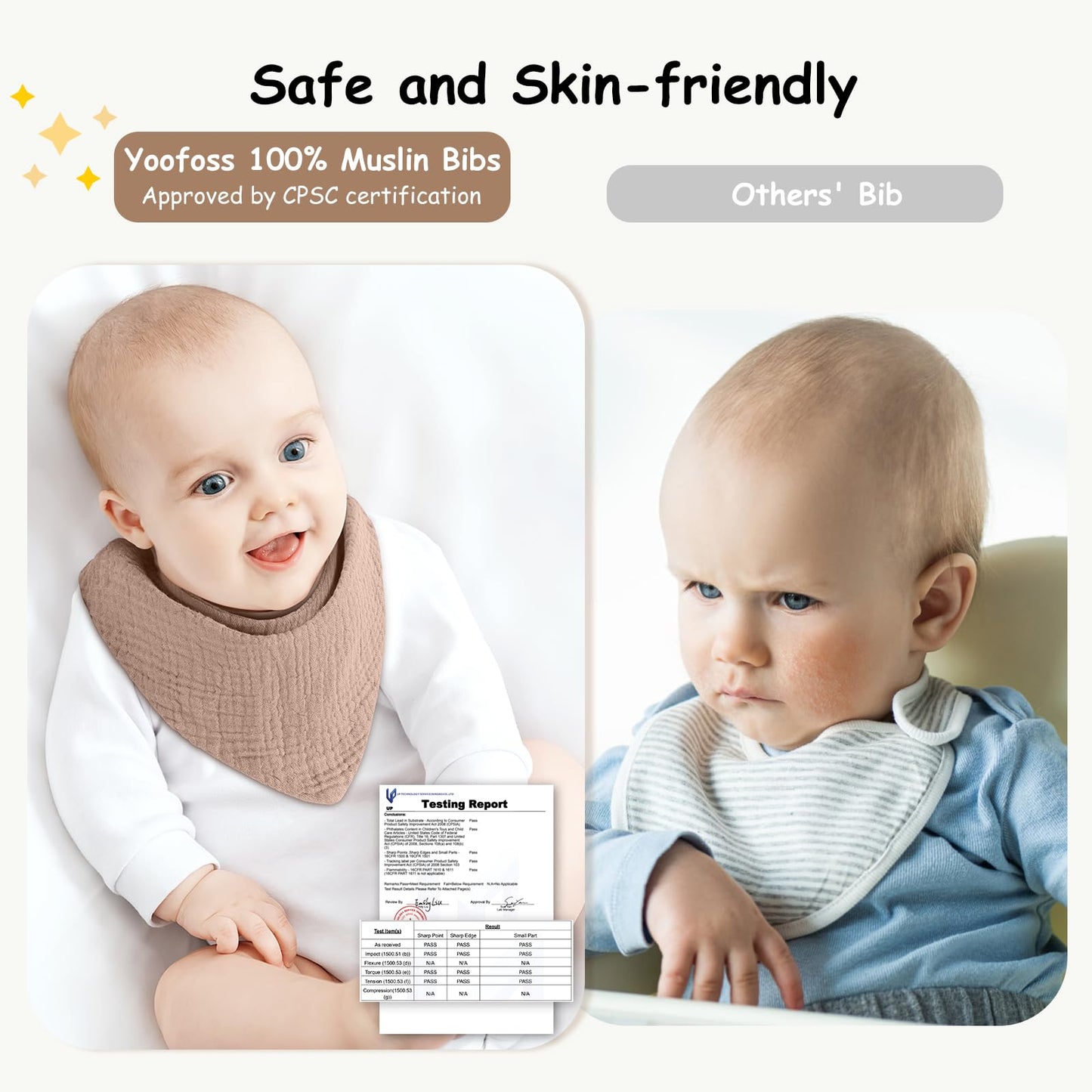Yoofoss Muslin Baby Bibs 10 Pack Bandana Bibs 100% Cotton 6-Layer Soft Absorbent Drool Bibs for Boys and Girls, Pink Flower