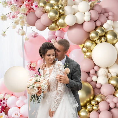 155Pcs Sage Green White Gold Balloon Garland Arch Kit with Gold Confetti Balloons for Graduation Baby Shower Decor Happy Birthday Party Wedding Jungle Decorations