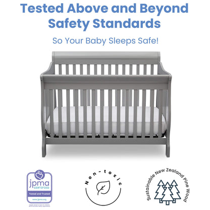 Delta Children Simmons Kids Carter 6-in-1 Convertible Crib - Greenguard Gold Certified, Black Ebony