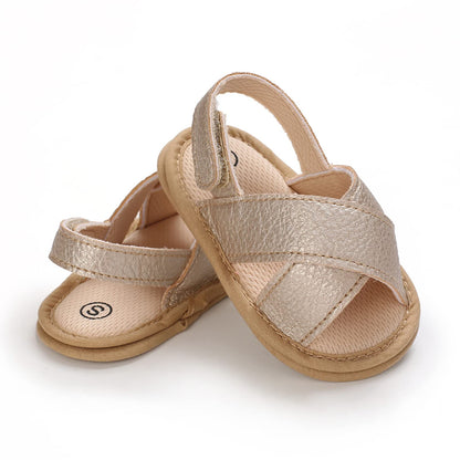 SOFMUO Baby Girls Sandals Premium Soft Sole Infant Indoor Flat Newborn Slippers Lightweight Comfort Toddler Summer Princess Dress Shoes