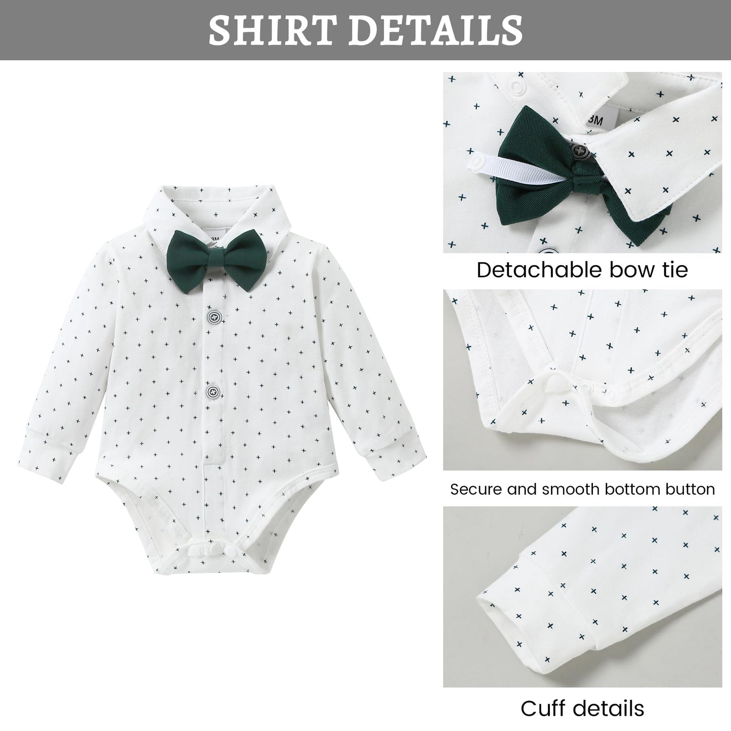 SANMIO Baby Boy Clothes Suits Infant Gentleman Outfit Collared Dress Shirt+Vest+Tie+Corsage+Pants 5Pcs Baby Suit Sets