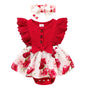 Sinhoon Baby Girl Clothes Newborn Ruffled Sleeveless Romper Floral Dreesy Bodysuit Heaedband 3pcs Baby Girl Summer Clothes