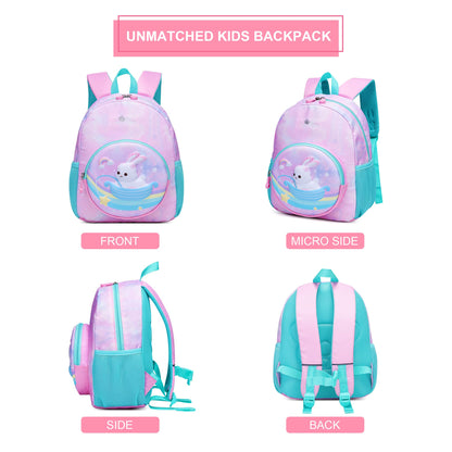 Toddler Backpack for 1-3 Year Old Girls & Boys Waterproof 3D Animal Cartoon Rabbit Design Kids Travel Backpack Lightweight Preschool Daycare Bag with Adjustable Straps(Little White Rabbit)