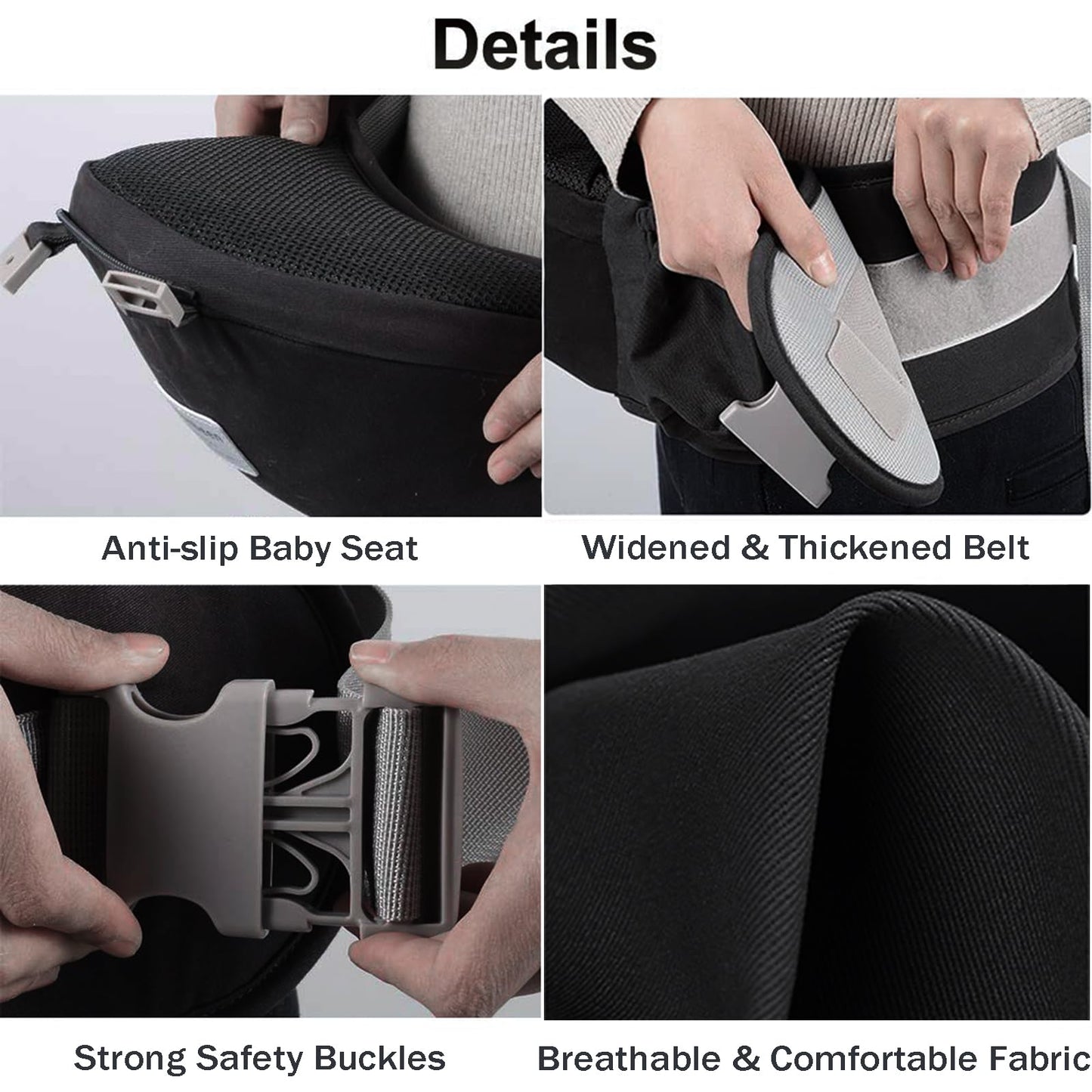 6-in-1 Baby Carrier - Newborn to Toddler, Hip Seat Lumbar Support, 7-41 lbs, All Seasons & Positions, Adjustable Size for Shopping, Hiking, Travelling