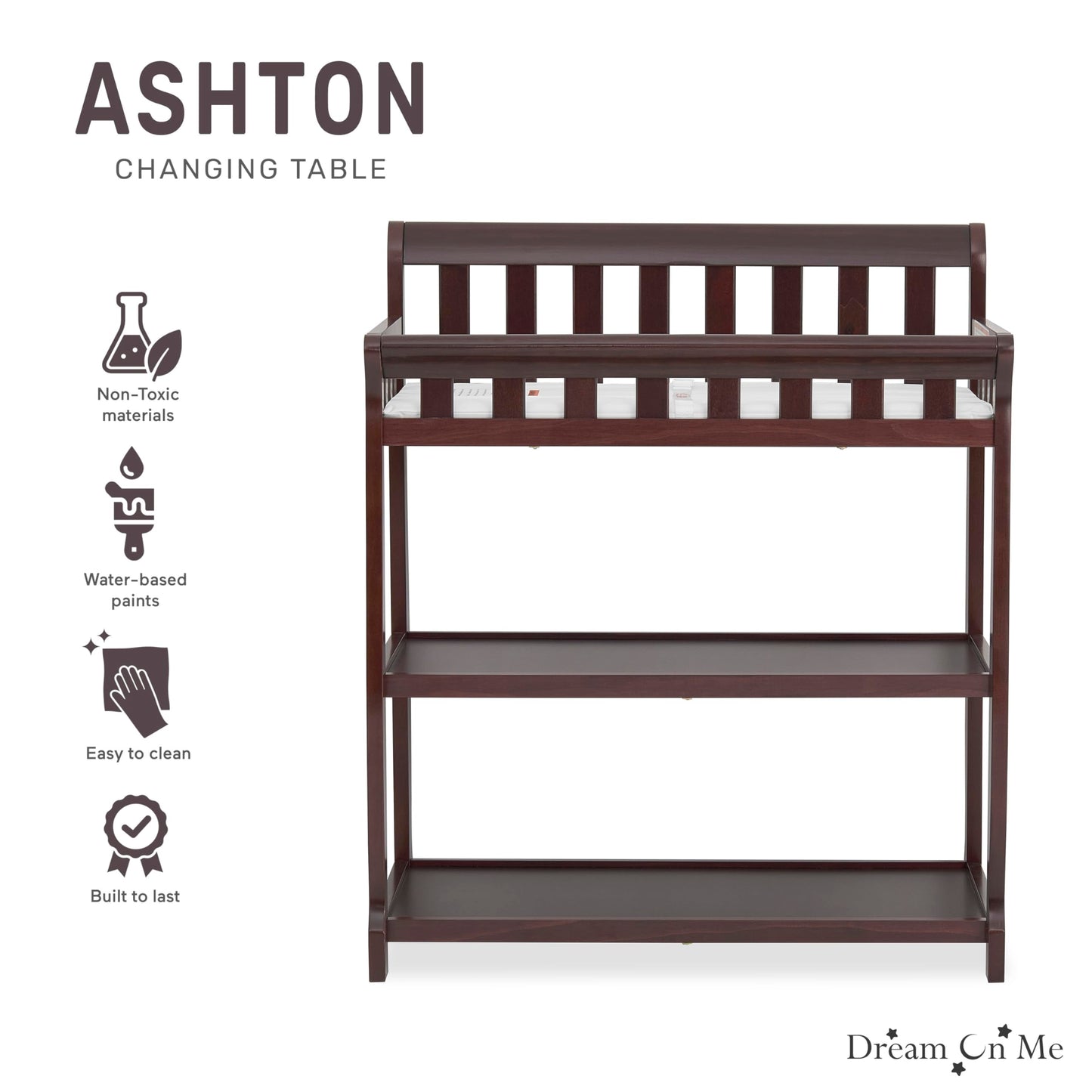 Dream On Me Ashton Changing Table, Natural, 34x20x40 Inch (Pack of 1)