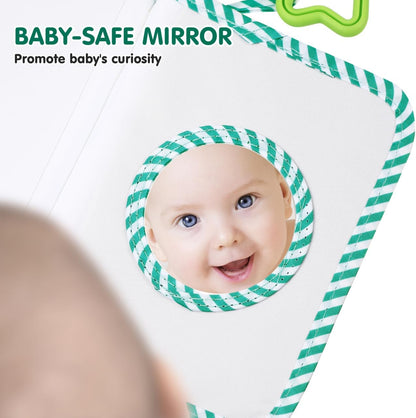 Baby Photo Album 5x7 Inch：Soft Cloth Baby Memory Book for First Year - Green 18 Photoes Album for Newborn Toddlers Kids Shower Memory Birthday Gifts - Perfect for Family Parties Milestone Moments