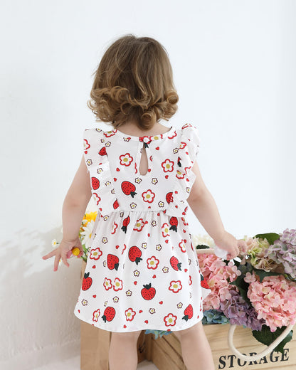 Mioglrie Baby Girl Dress Summer Girl Clothes Infant Outfits Ruffle Sleeveless Sundress Playwear Cute Dresses for Girls