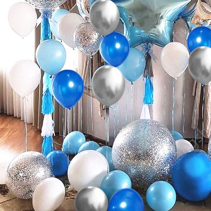 OuMuaMua 62Pcs Pink Gold Confetti Latex Balloons Kit, 12 Inch Pink White Gold Helium Balloons Party Supplies for Confession Proposal Wedding Girl Birthday Baby Shower Party Decoration
