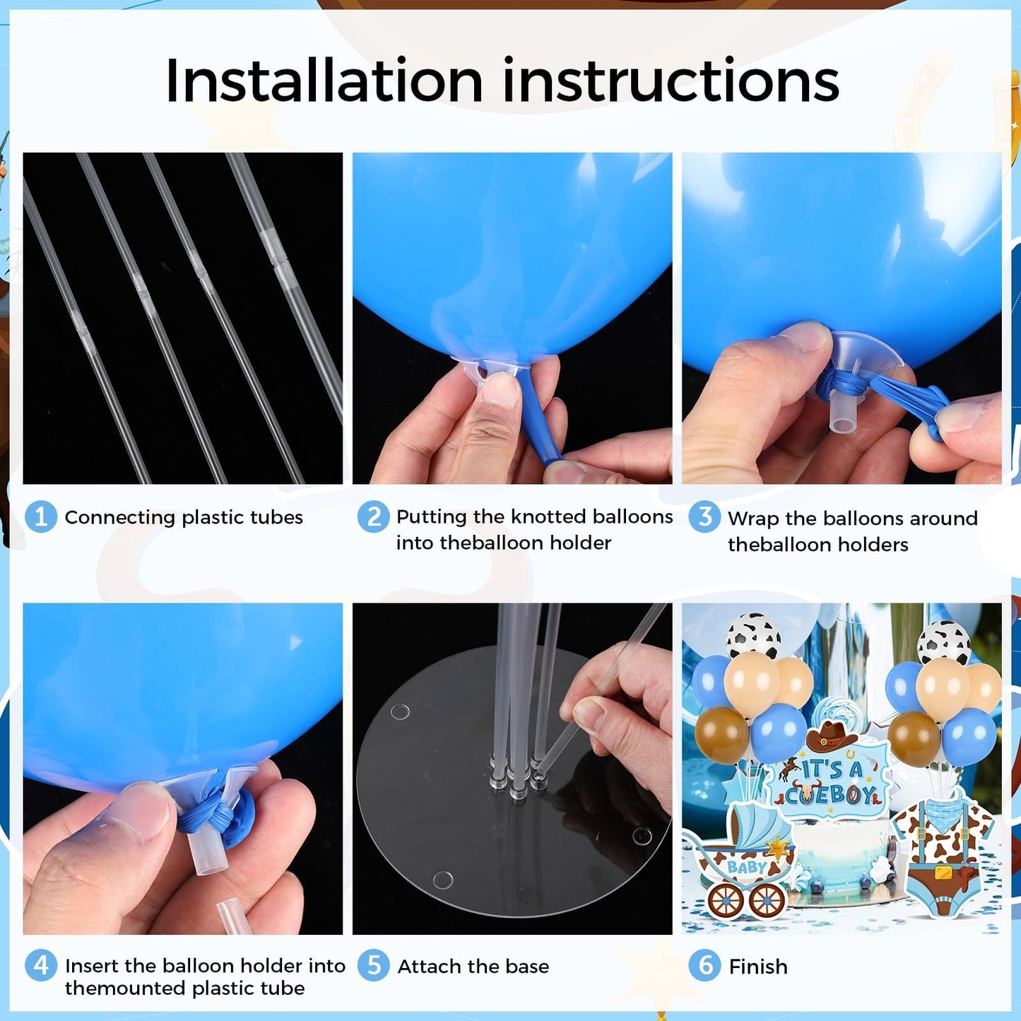 4 Sets Balloon Stand Kit for Table Bear Baby Shower Tables Centerpieces with Balloon Boy Baby Shower Decorations for Bear Theme Gender Reveal Birthday Party Table Decorations Supplies (Brown Bear, 4)