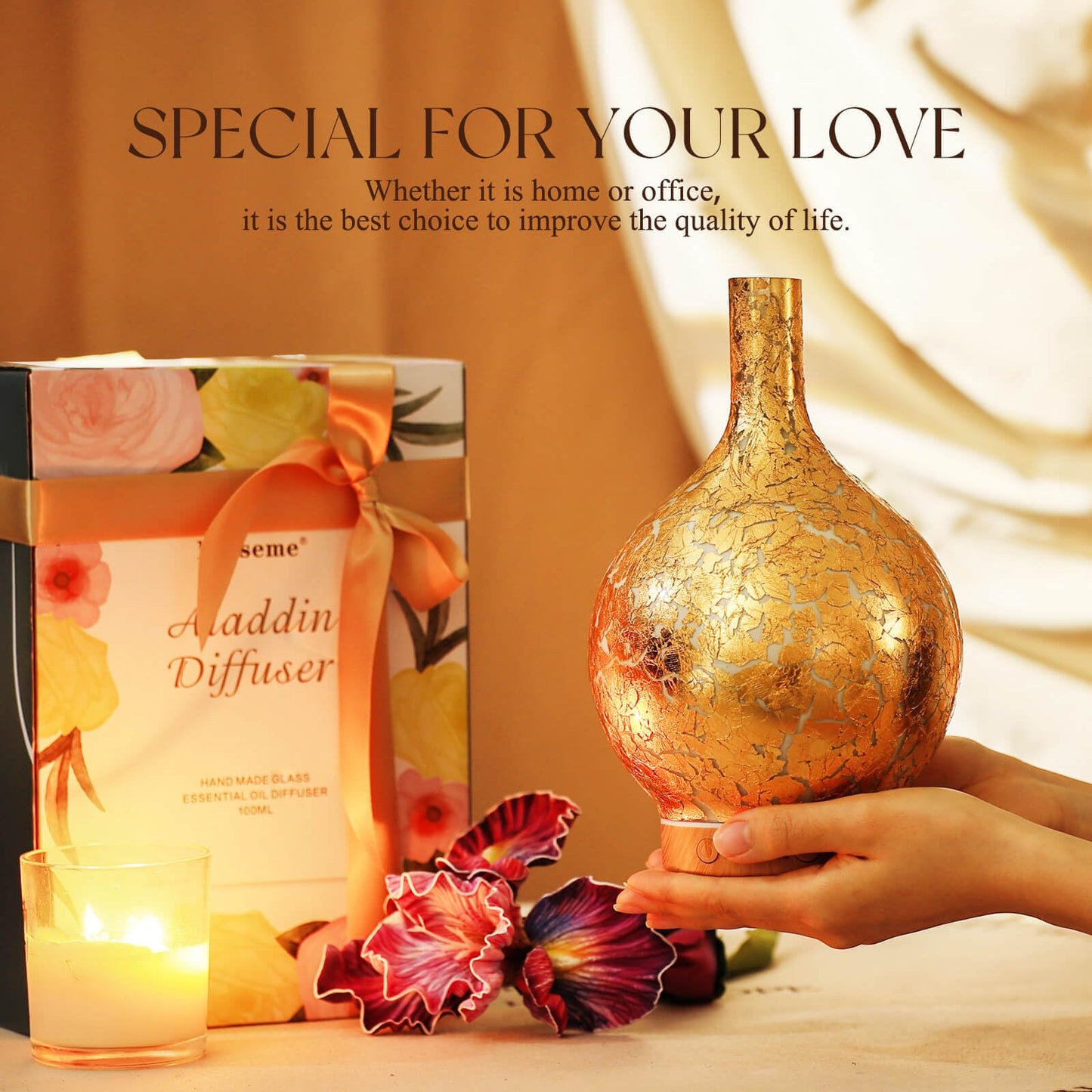 Porseme 3D Essential Oil Diffuser Cool Mist Humidifier Ultrasonic Aromatherapy Diffuser,150ml Last 6h,Auto Shut-Off,Air Refresh,Decoration for Home,Office,Yoga,Baby,Sleep