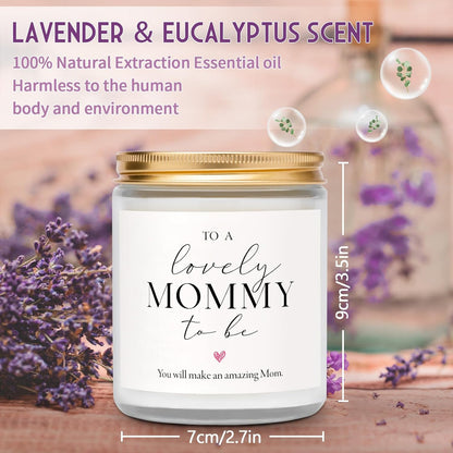 First Mothers Day Gifts, Mom to Be Gift, Pregnancy Gifts for Expecting Moms - Lavender Scented Candle, Lovely New Mom Gift, Best Present for Expectant Moms