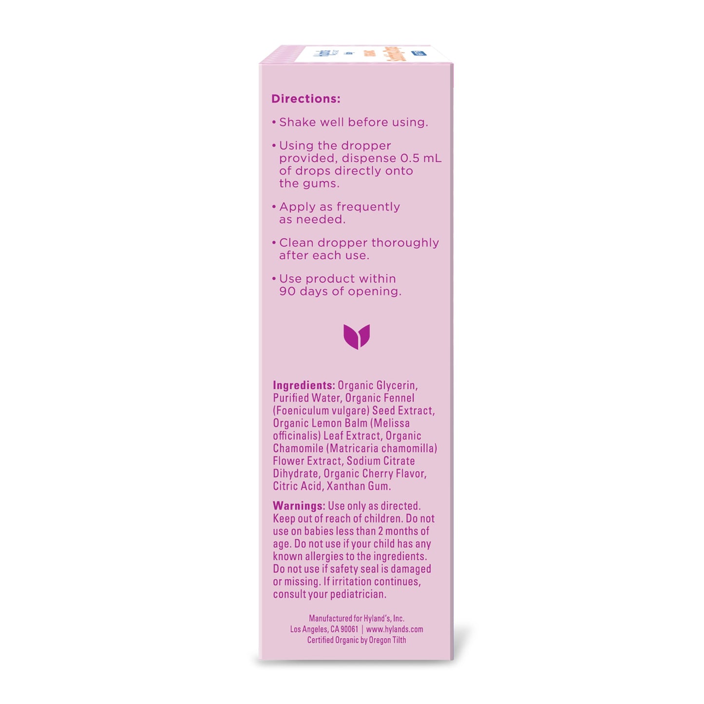 Hyland's Baby Organic Daytime and Nighttime Soothing Drops Combo Pack, Drops for Oral Discomfort, 2 oz.