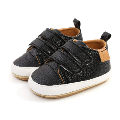 Baby Boys Girls Shoes Non-Slip Rubber Sole High-Top PU Leather Sneakers Infant First Walking Shoes Toddler Crib Shoes Newborn Loafers Flats.