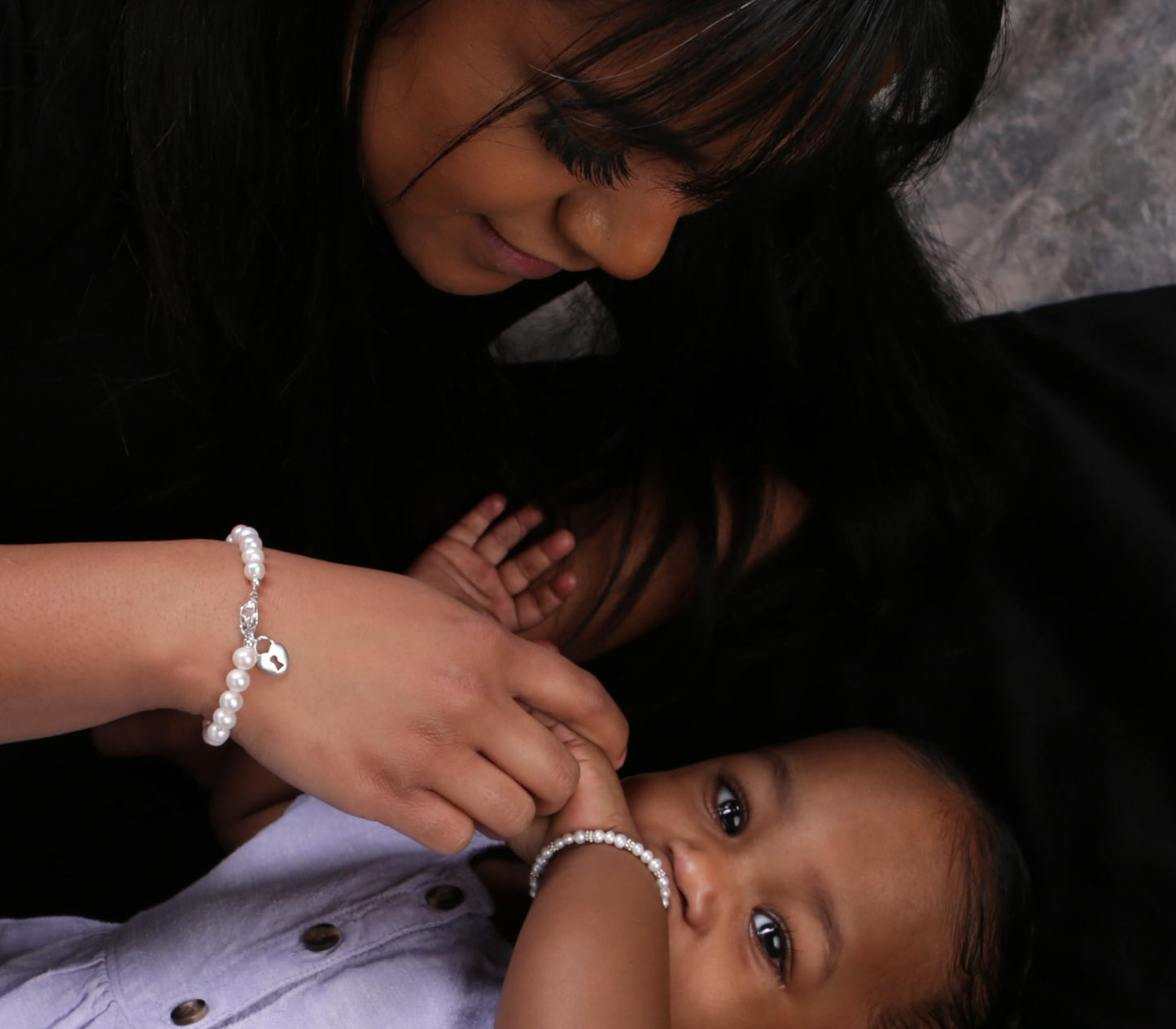 Cherished Moments Sterling Silver & 14K Gold Plated Mom and Me Cultured & Simulated Pearl Matching Bracelet Set for Mother and Daughters