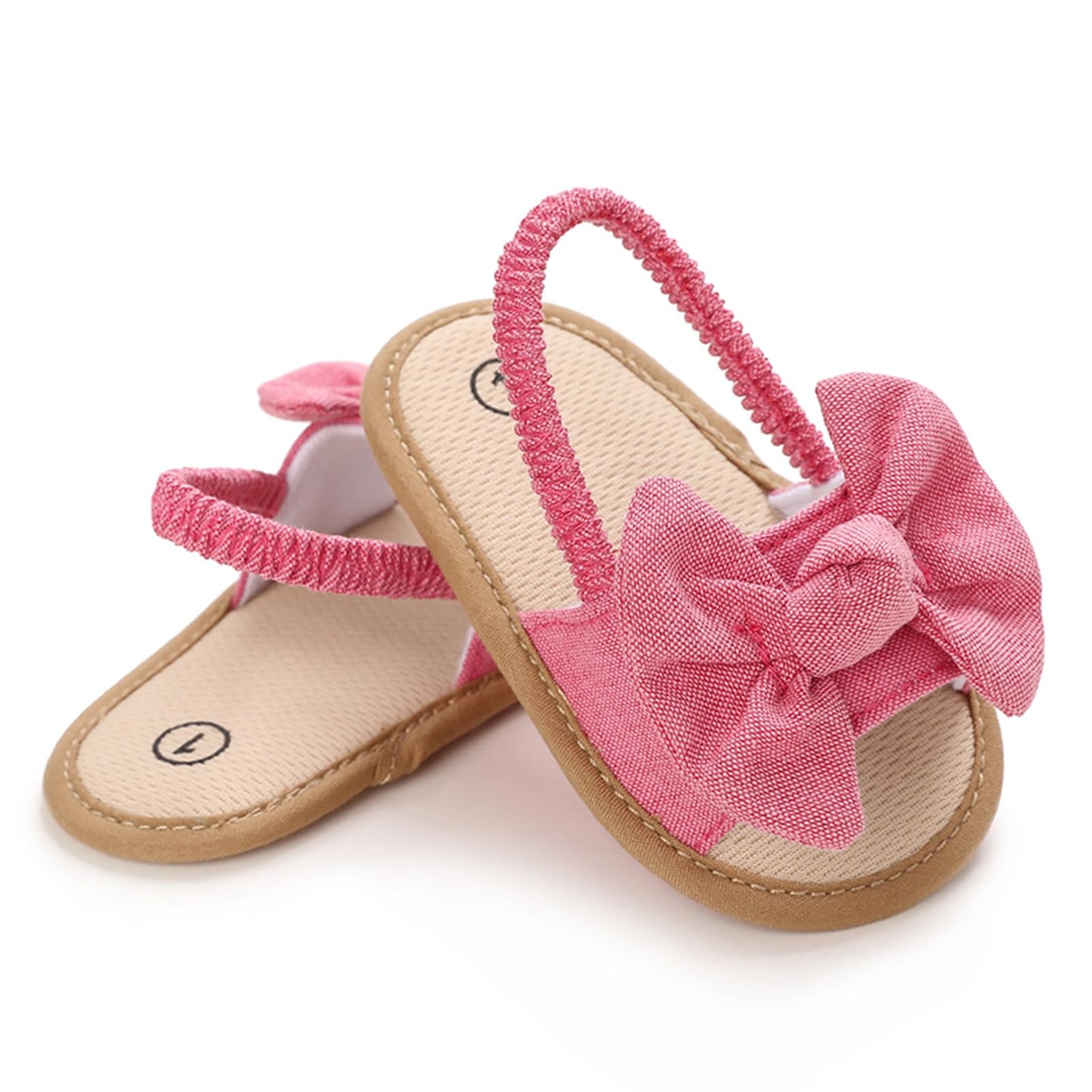 Baby Girls Bow Knot Sandals Flat Non-Slip Patchwork Princess Shoes Infant First Walking Slipper Shoes Beach Sandals