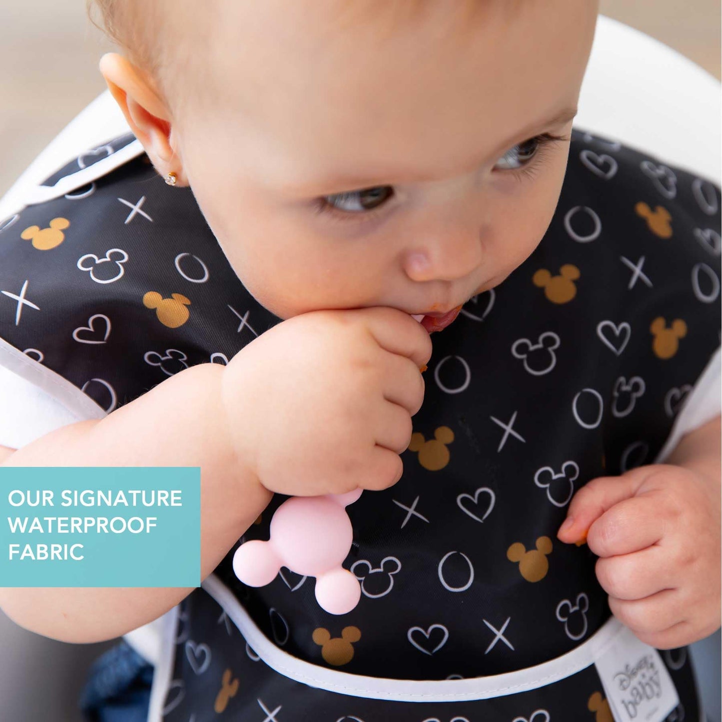 Bumkins Disney Bibs for Girl or Boy, SuperBib Baby and Toddler 6-24 Months, Essential Must Have for Eating, Feeding, Baby Led Weaning, Mess Saving Waterproof Soft Fabric, 3-pk Pooh Bear and Friends