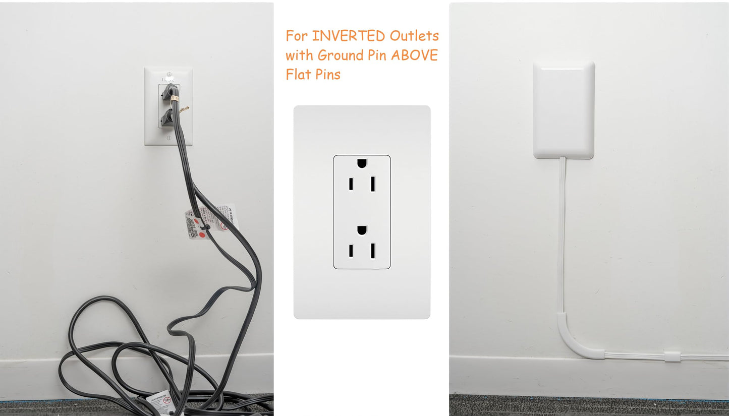 Sleek Socket Original & Patented Ultra-Thin Outlet Concealer with Cord Concealer Kit, Flat Extension Cord with Multi Outlets Power Strip, Ideal for Home Improvement, Hide Bulky and Messy Cords
